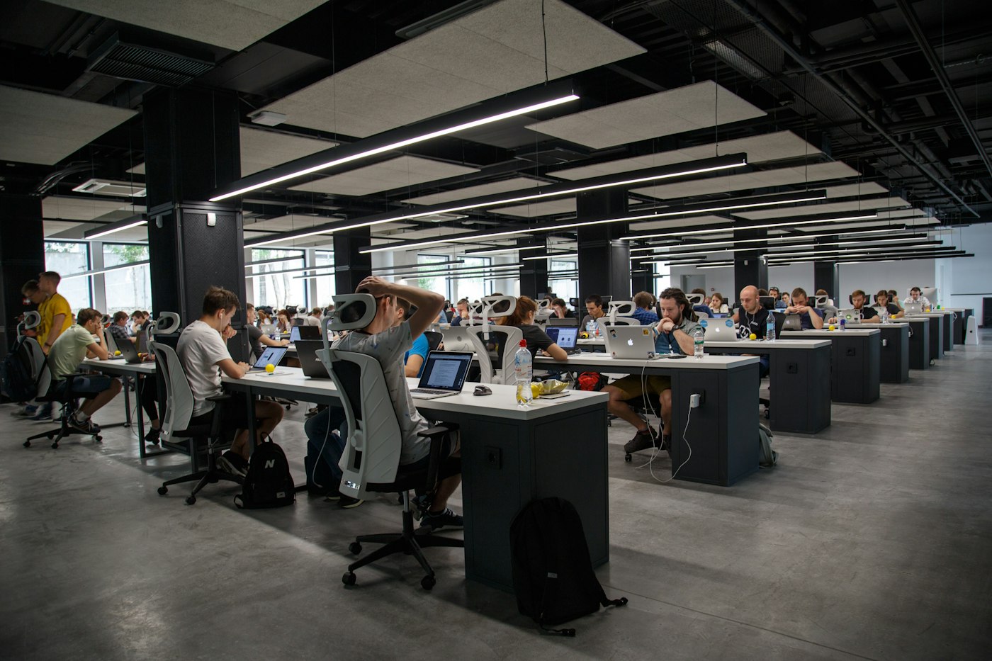 Modern open-plan office workspace